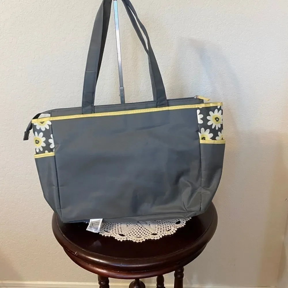 ❤️Baby Boom Grey & Yellow Floral Bag